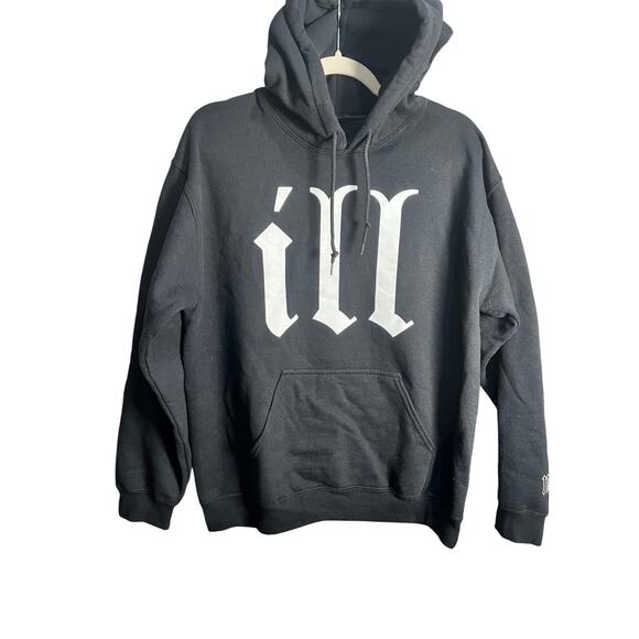 Nas ILL Hoodie Black Rap Street Y2K Grunge Hip Hop Sz M ILLMATIC 90s Comfort - Picture 1 of 11